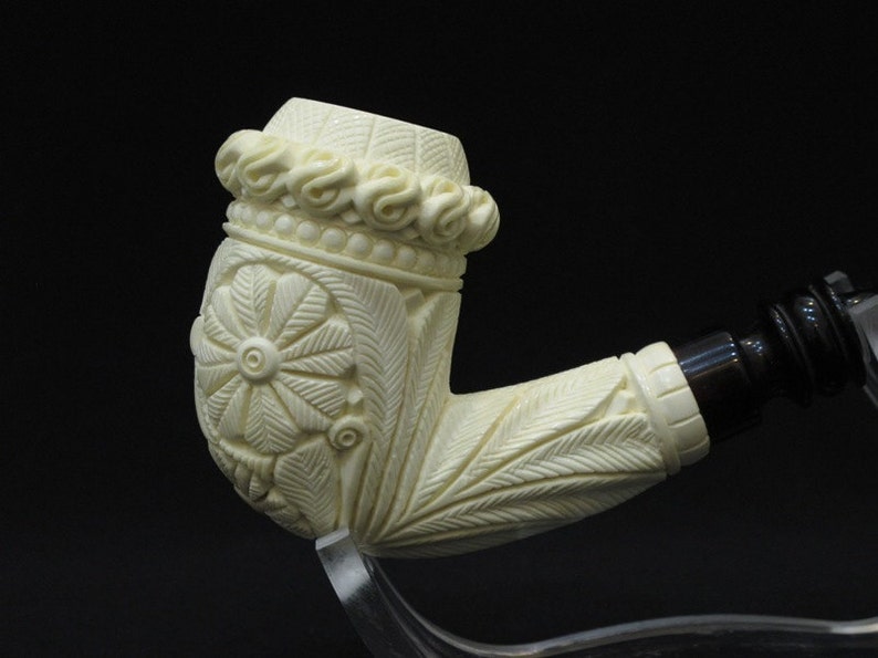 Calabash Floral Ottoman Meerschaum Pipe New Tobacco Smoking Pipes Hand Made Affordable big pipe image 1