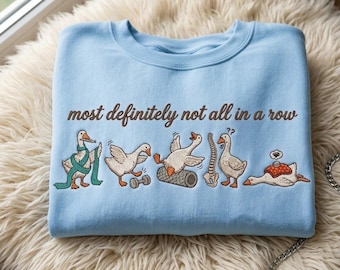 Embroidered Goose Sweatshirt, Physical Therapy Humor Crewneck, Rehab Gift
