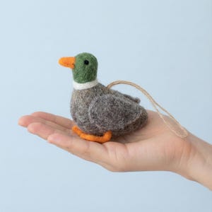 Handmade Wool Felt Duck Ornament | Handmade Wool Mallard or White Duck | Unique Christmas Stocking Stuffer Gift