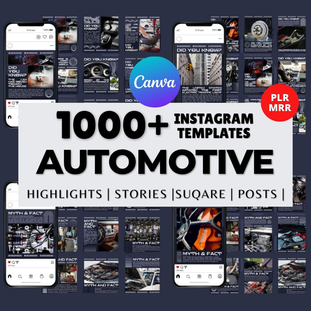 Automotive Instagram Templates Car Dealer Social Media Kit Canva ...