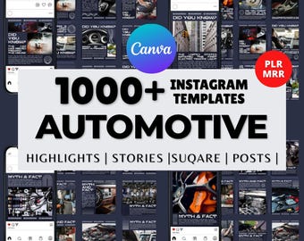 Modelli Instagram per automobili Kit per social media per concessionari auto Canva modificabile