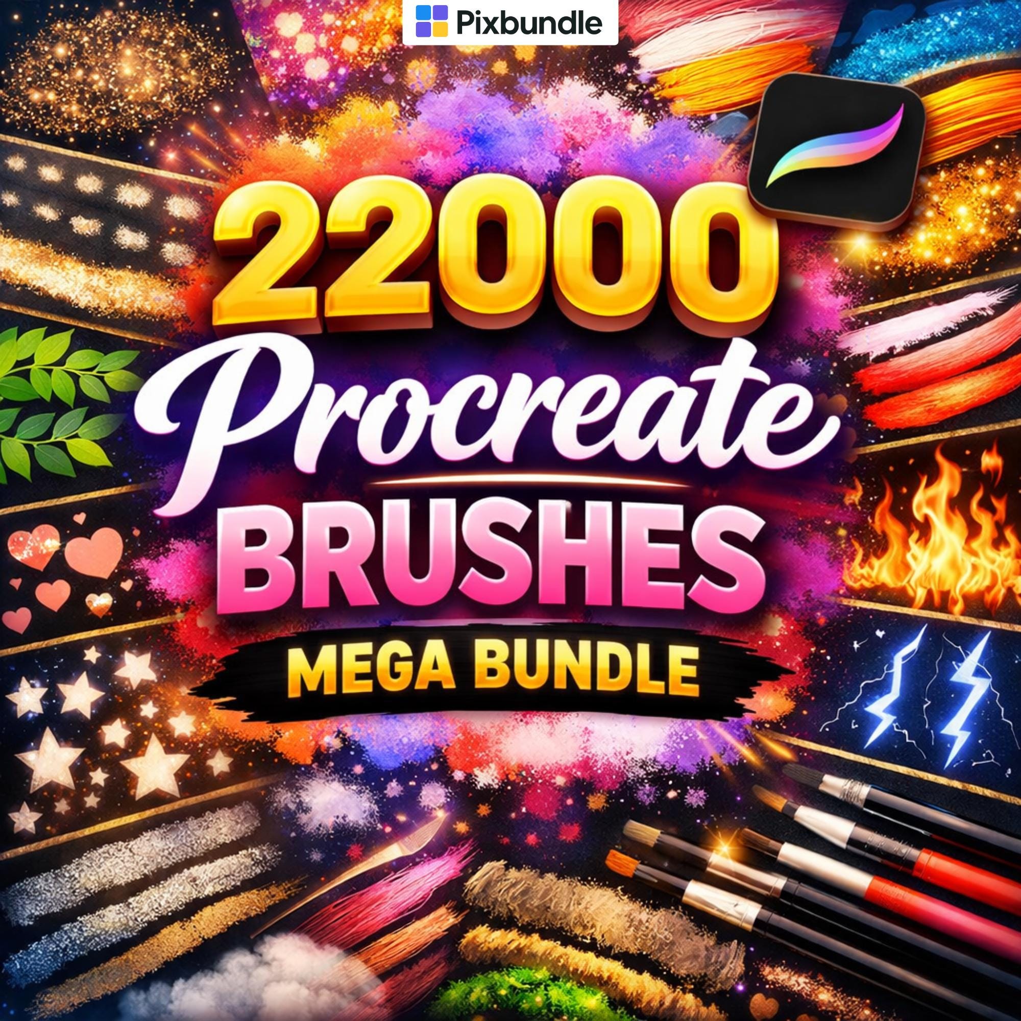22000+ Procreate Brushes Mega Bundle | Ultimate Drawing, Anime, Tattoo ...