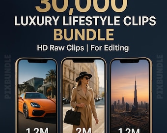 Luxury Lifestyle Reels Bundle 20,000+ HD Raw Video Clips