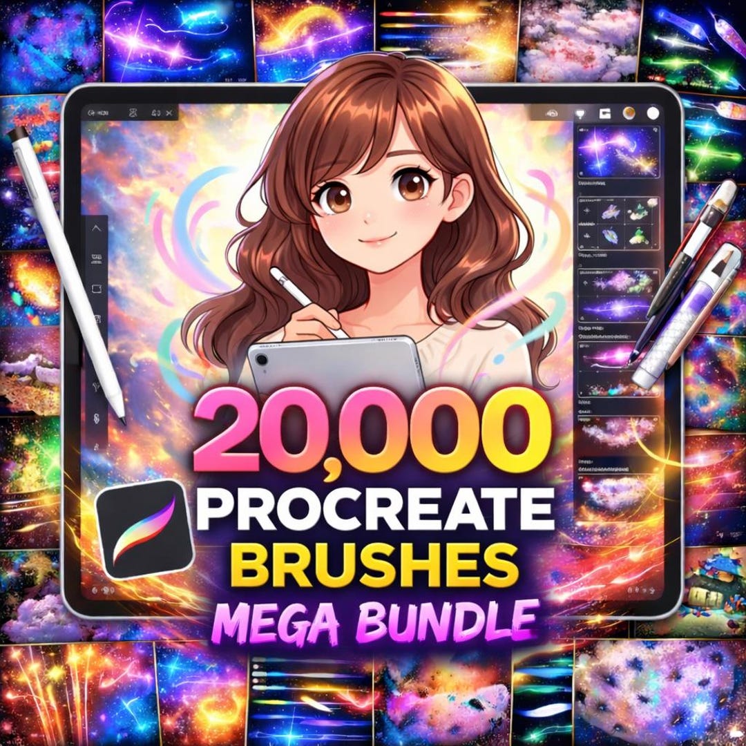 20,000+ Procreate Brushes Mega Bundle | Ultimate Drawing, Anime, Tattoo ...