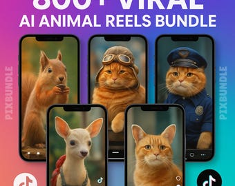 800+ Viral AI Animal Reels | Social Media Content PLR/MRR