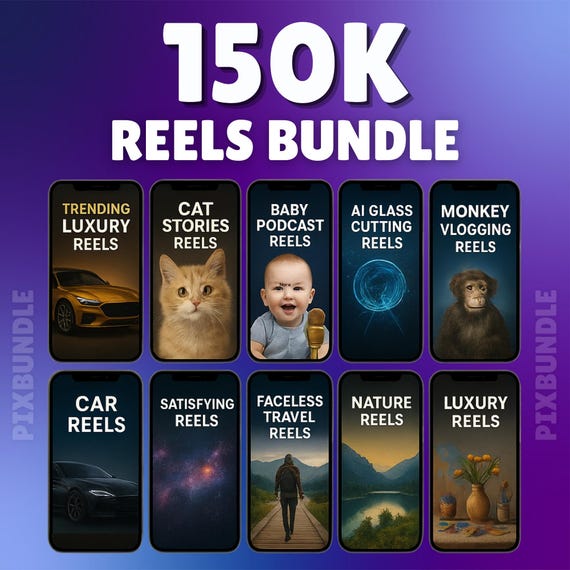 150K Viral Reels Bundle Instagram, TikTok, Faceless Content PLR MRR
