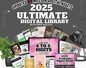 Mega Bundle di 80 milioni di prodotti digitali Modelli Canva, planner, design PLR MRR