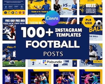 100+ Football Instagram Post Templates | Canva Editable Soccer Social Media Graphics