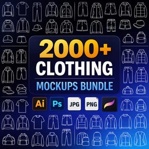 2000+ klädmodeller | Mallar för streetwear-kläder | Vektormodeller för mode för Photoshop, Illustrator och CorelDRAW