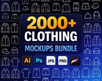 2000+ Clothing Mockups Bundle | Streetwear Apparel Templates | Fashion Vector Mockups for Photoshop, Illustrator & CorelDRAW