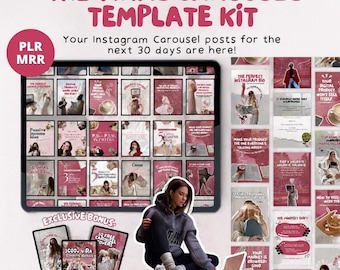 Viral Carousel Canva Templates Kit Social Media Content PLR MRR