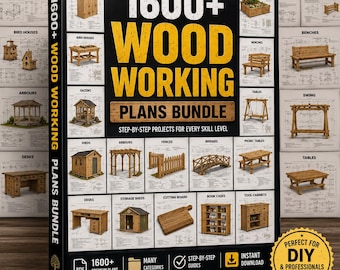 1600+ Woodworking Plans Bundle | PDF Furniture Plans for DIY Wood Projects | Carpentry Plans | Home Furniture & Outdoor Woodworking