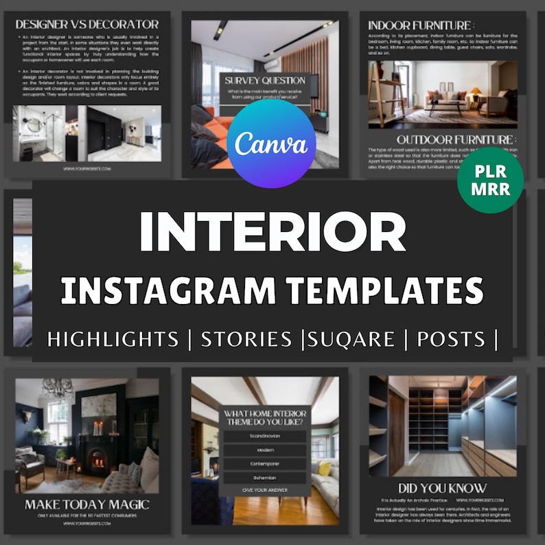55,000+ Canva Instagram Templates Social Media Kit PLR & MRR - Etsy