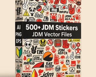 500+ JDM Stickers Bundle Car Decals Vector Files PNG, EPS