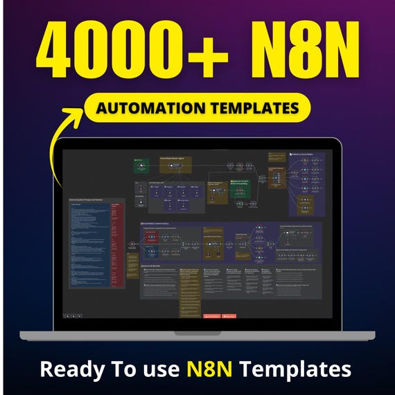 4000+ N8N Automation Templates Bundle | AI Workflows | Social Media & Business Automation | PLR MRR License