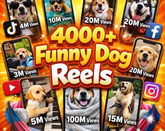 4000+ Funny Dog Reels Bundle Viral Animal Videos for TikTok, Instagram PLR MRR