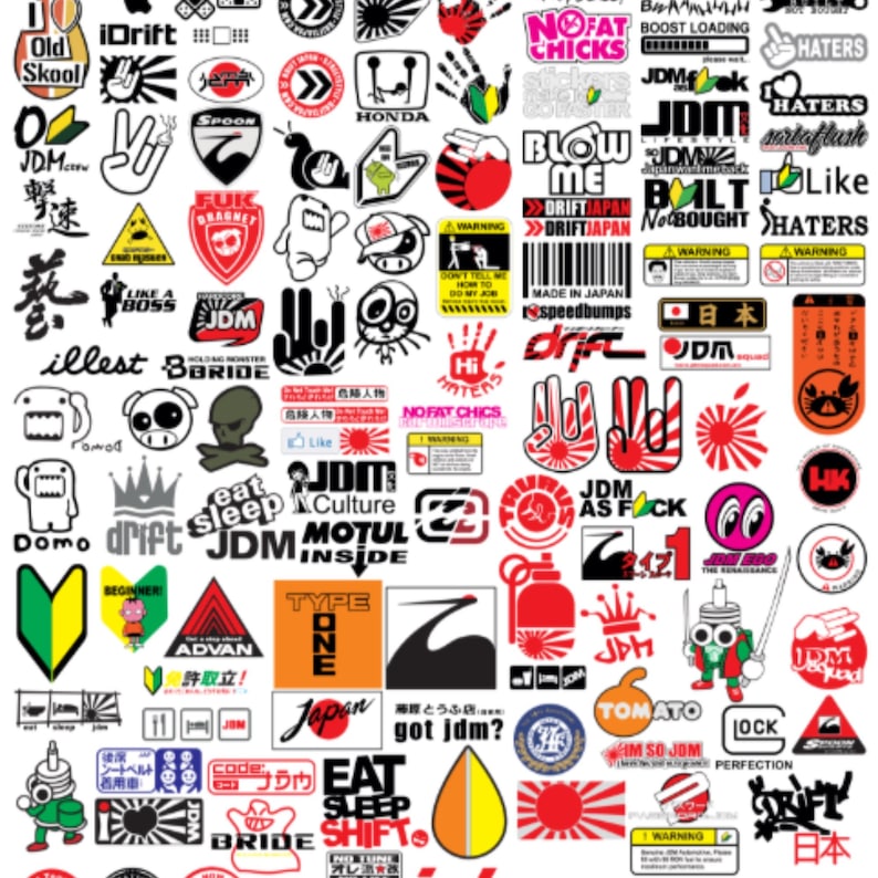 500+ JDM Stickers Bundle Car Decals Vector Files PNG, EPS - Etsy