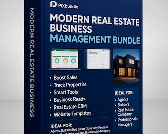 Real Estate Business Management Bundle CRM, Sales Tracker, Marketing Digital Download
