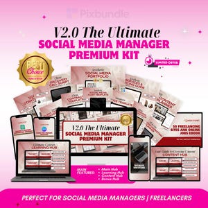 Kit de Gestão de Redes Sociais | Modelos do Canva, Contratos com Clientes, Faturas, Planejadores, Pacote de Modelos para Agências de Gestão de Redes Sociais