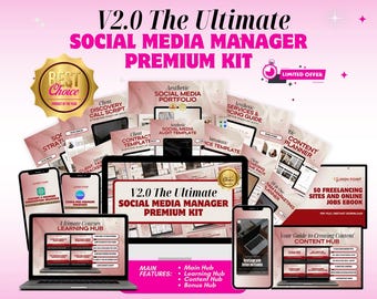Kit de Gestão de Redes Sociais | Modelos do Canva, Contratos com Clientes, Faturas, Planejadores, Pacote de Modelos para Agências de Gestão de Redes Sociais