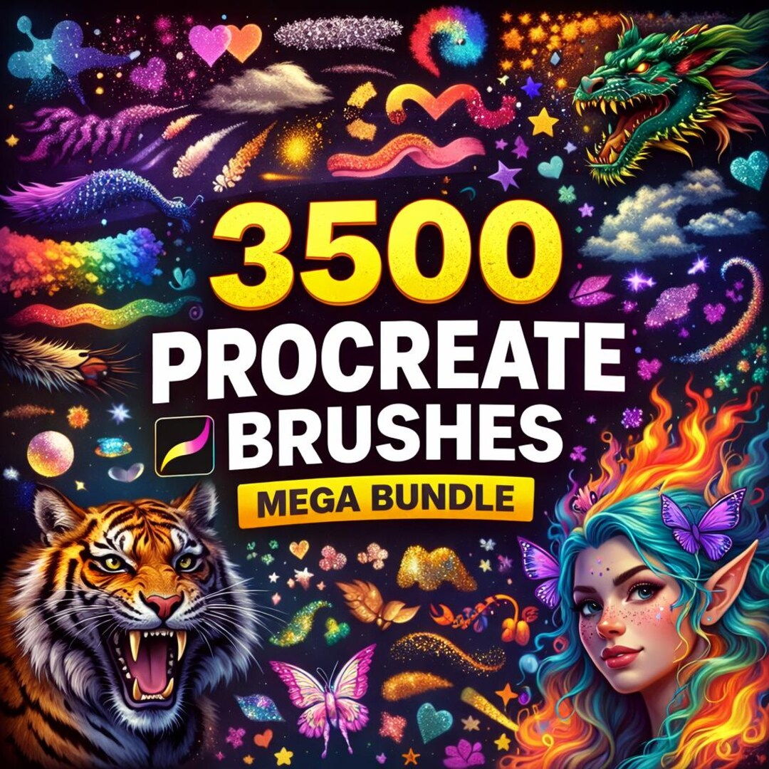 3500+ Procreate Brushes Mega Bundle | Ink, Shading, Sketch & Wet ...
