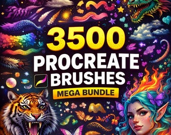 3500+ Procreate Brushes Mega Bundle | Ink, Shading, Sketch & Wet Brushes for iPad Digital Art