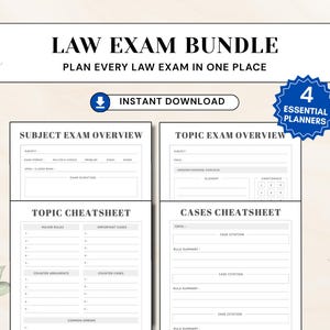Law Exam Planner Bundle | Case Briefing, Study Guide, Prep (PDF Download)