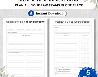 Law Exam Planner | Case Briefing, Study Guide, Prep (PDF Download)