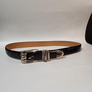 Brighton Black crocodile Belt with silver Golf Charms Buckle size M/L 32 Brighton Women main image 2