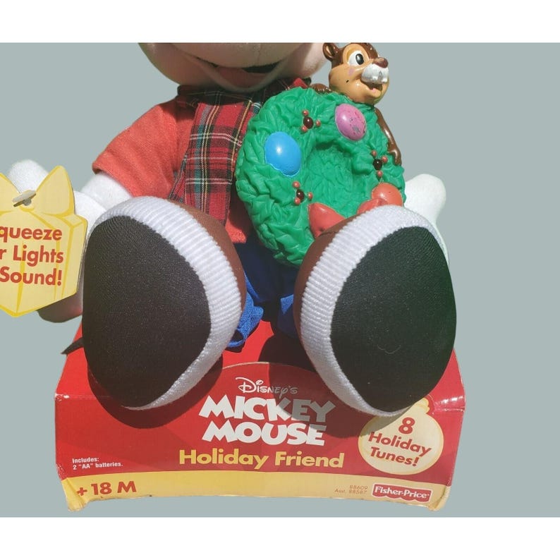 Fisher Price 2001 Disney Mickey Mouse Holiday Friend 12" Plush NOS image 3