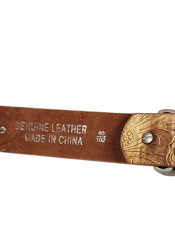 Montana West Bronze Brown Leather Belt Cowgirl Dark Amber  display picture 1