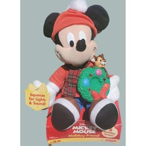 Fisher Price 2001 Disney Mickey Mouse Holiday Friend 12" Plush NOS image 1