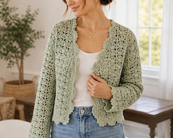 Crochet Cardigan Pattern PDF, Easy Crochet Cardigan, Beginner Friendly Sweater Pattern, Women’s Cardigan, Instant Download