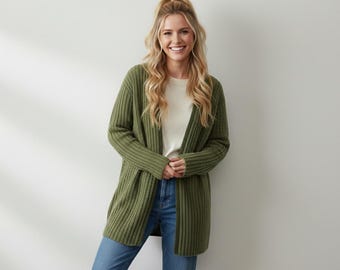 Cárdigan de crochet acanalado / Suéter de crochet fácil / Tallas XS-5XL (Descargar PDF)