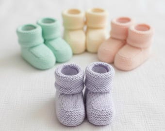 Patrón de zapatitos de bebé / Patrón de punto para zapatitos de bebé / Patrón de punto fácil / Descarga instantánea en PDF