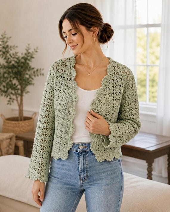 Crochet Cardigan Pattern PDF, Easy Crochet Cardigan, Beginner Friendly Sweater Pattern, Women’s Cardigan, Instant Download