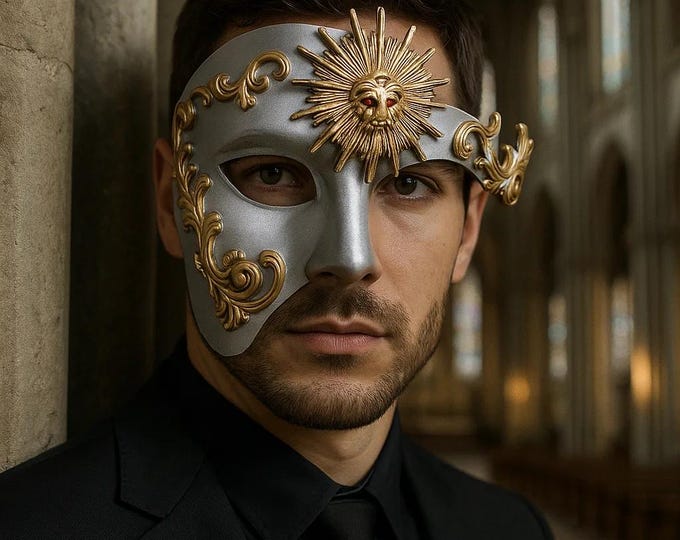 Handmade Phantom of the Opera Mask - Half Face Masquerade Costume