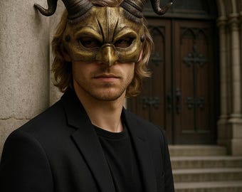 Handmade Horned Beak Mask: Gothic Masquerade, Cosplay, Steampunk