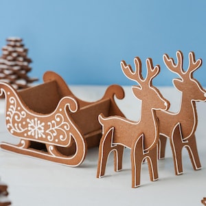 Molde de trenó de Papai Noel de gengibre – Padrão de confeitaria em PDF para imprimir