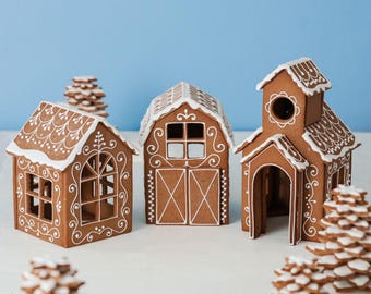 Gingerbread Village Template – PDF Printable Baking Pattern
