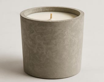 Kerzenständer aus Beton mit Sojawachs – handgefertigte Duftkerze | Minimalistische Wohnkultur