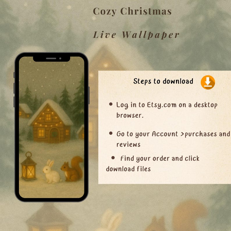 Cozy Cabin Christmas Live Wallpaper for iPhone | Warm Winter Holiday