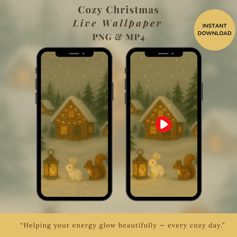 Cozy Cabin Christmas Live Wallpaper for iPhone | Warm Winter Holiday