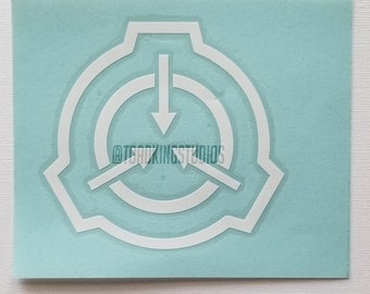 SCP Logo 4-inch Vinyl Decal Transfer Sticker - Transparent Foundation Symbol