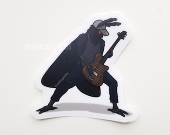 Mothman Cryptid Bassist Sticker - RESTOCK