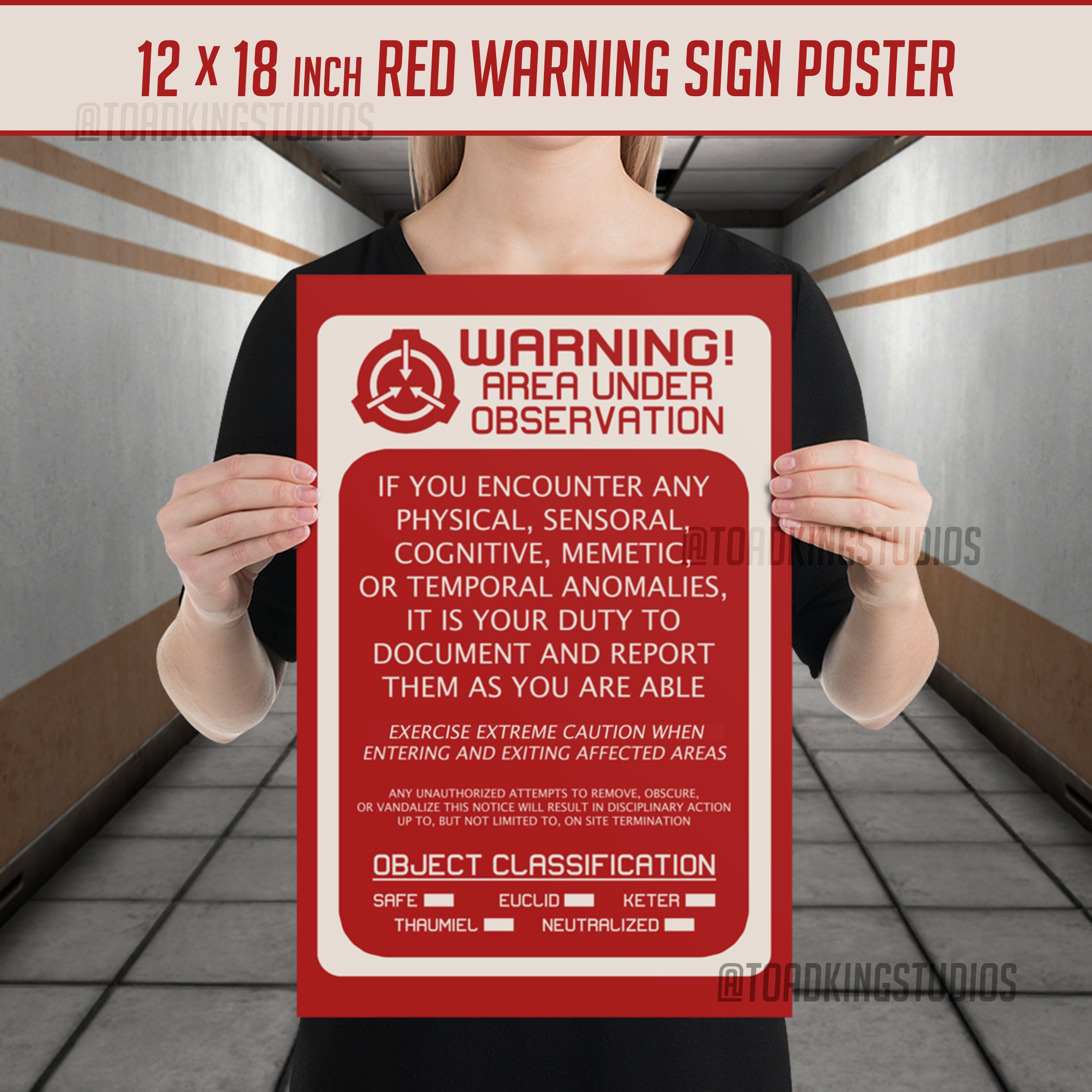 RED Warning Signage Poster – The SCP Store