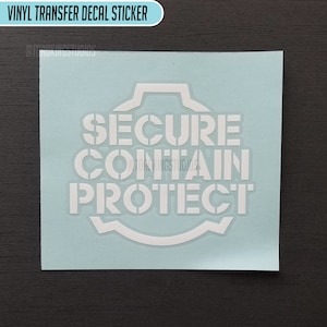 "Secret Contain Protect Vinyl Aufkleber Transferaufkleber - 13 cm."