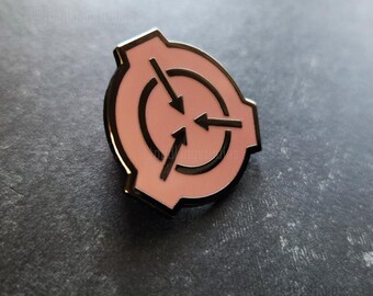 Black & Pink SCP Logo Pin 1-inch - Classic Foundation Symbol