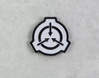 2-inch Hook Back SCP Logo White Patch - Foundation Researcher Cosplay Gear