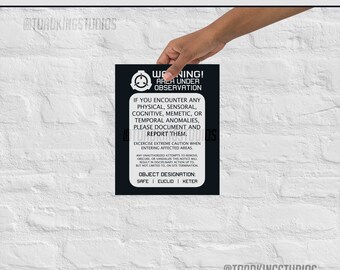 RED Warning Sign SCP Foundation Poster POD Anomalous 